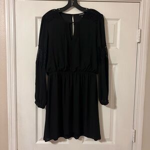Elegant Black Lace Long Sleeve Dress